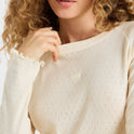 Womens Time Off Pointelle Long Sleeve T-Shirt
