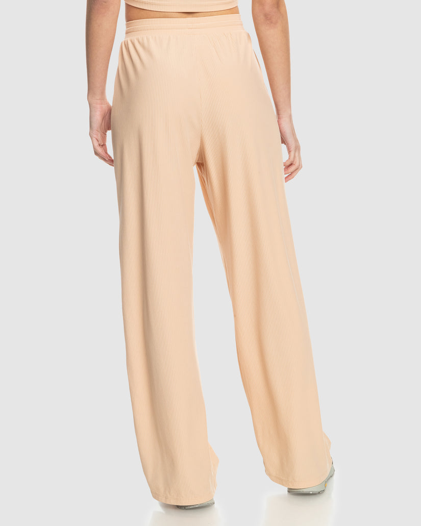 Womens Rise & Vibe Rib Wide Leg Pants