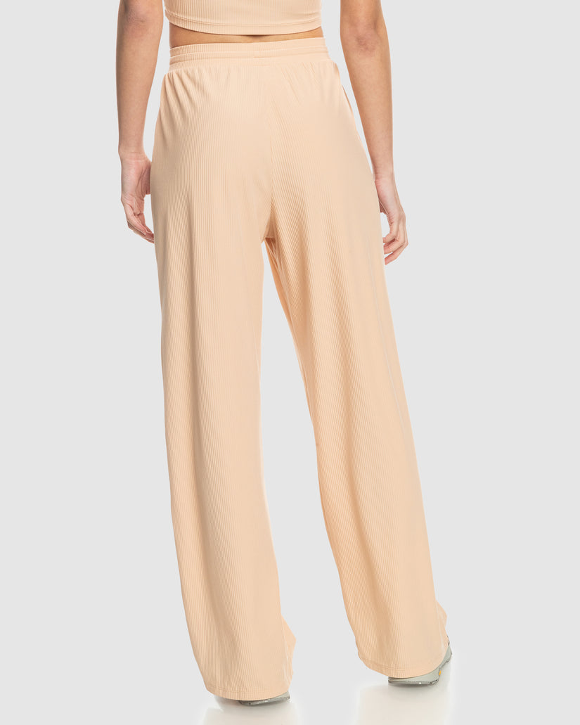 Womens Rise & Vibe Rib Wide Leg Pants
