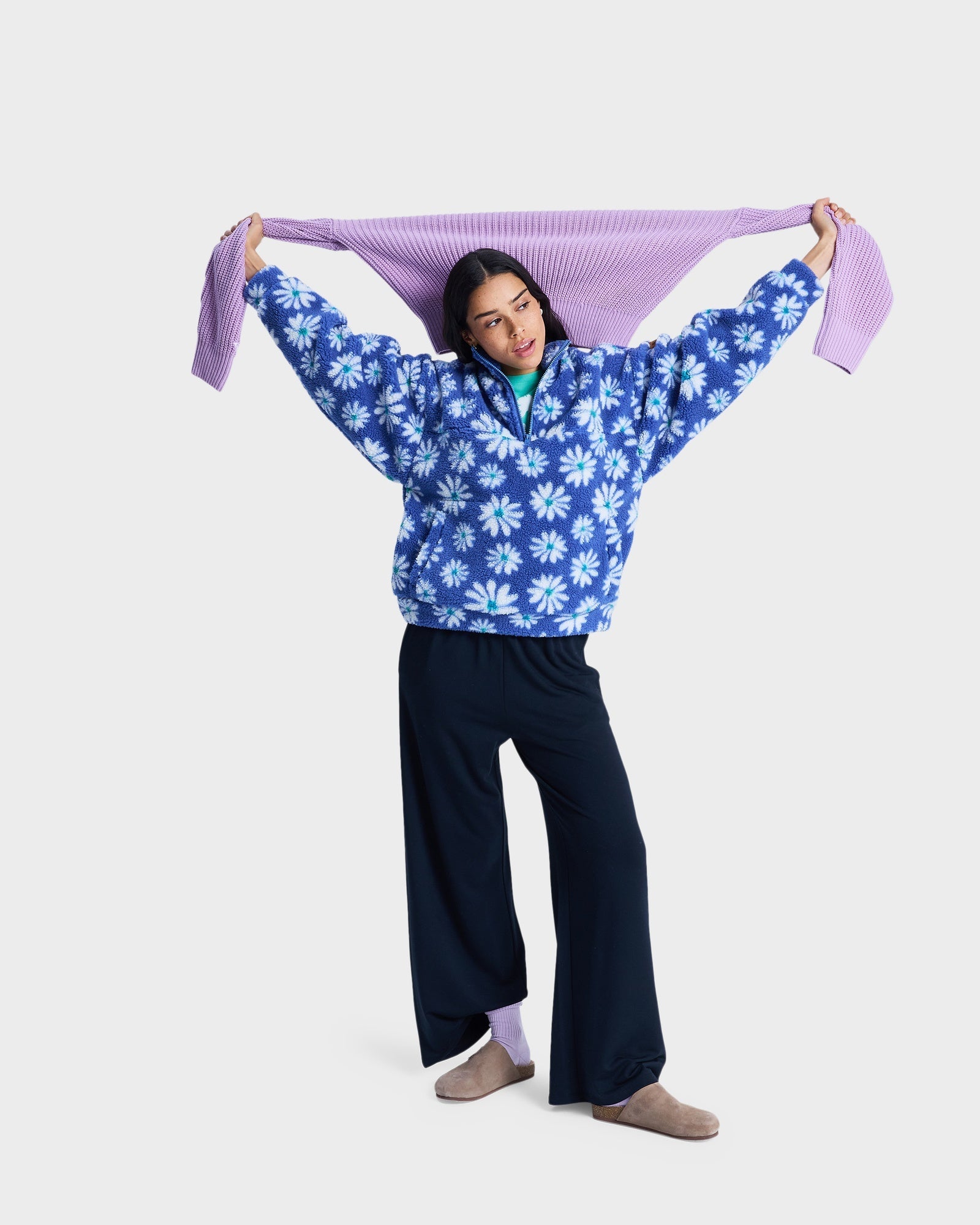 Womens Jive Talking Binded Half Zip Fleece Jumper