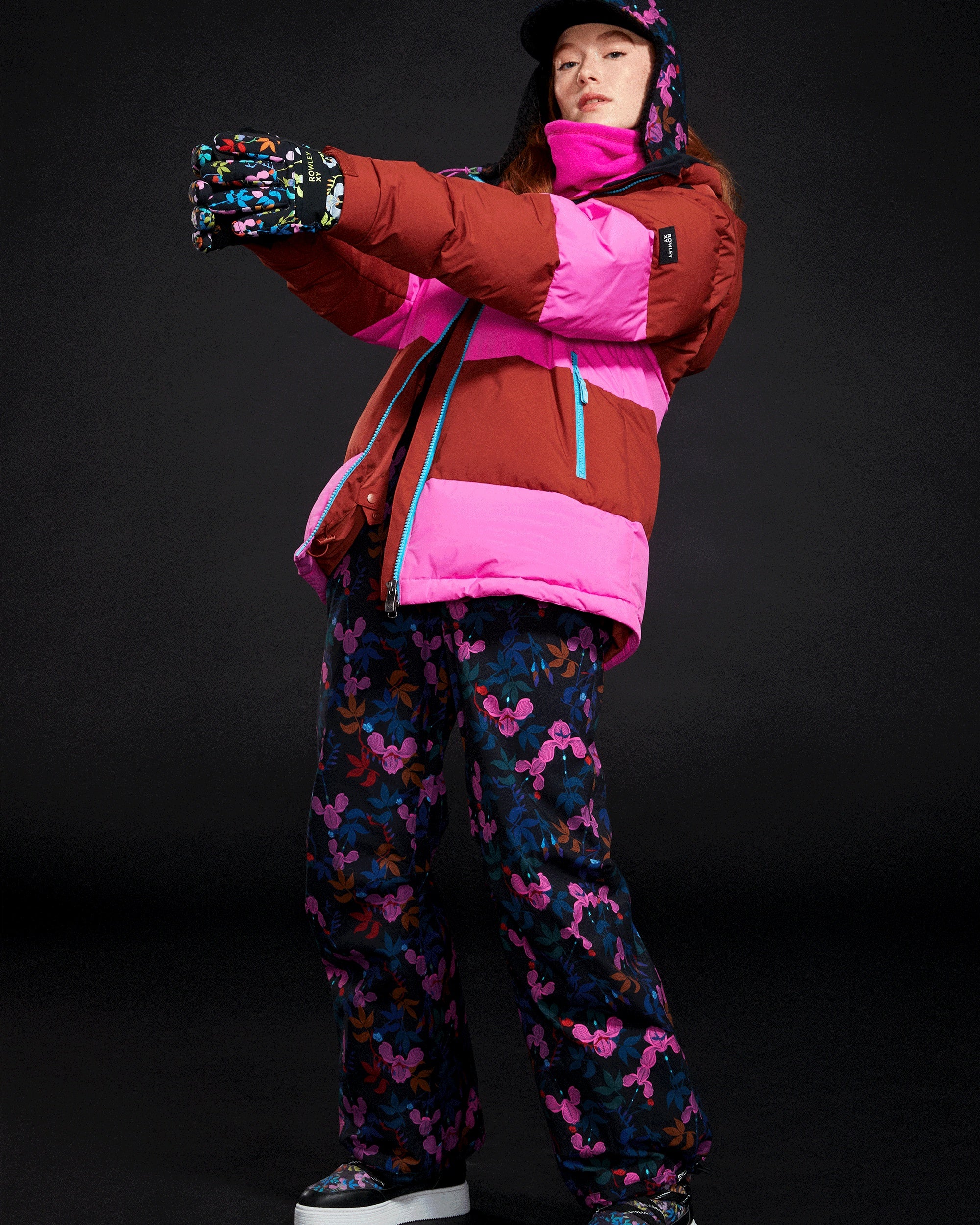 Womens Roxy X Rowley Block Puffer Snow Jacket