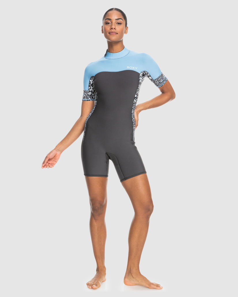 Womens 2mm Swell Series Short Sleeve Back Zip Springsuit