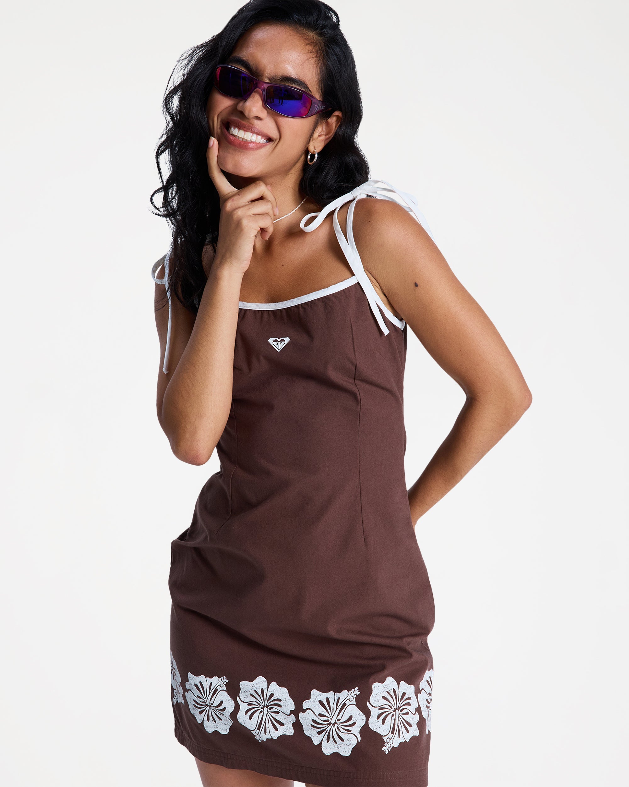 Womens New Nostalgia Solid Mini Dress