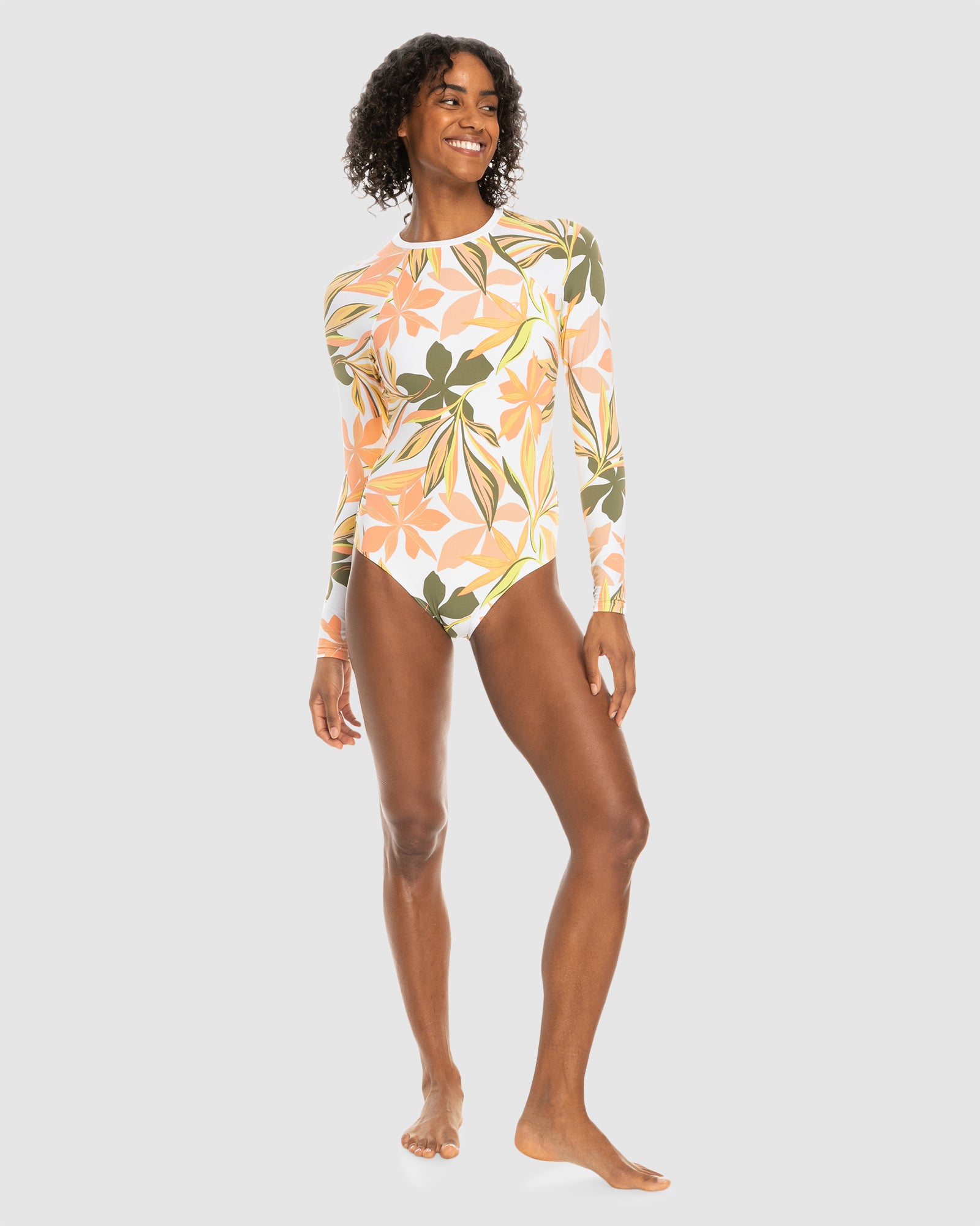 Womens Onesie Ls Prt Mix Solid Rashguard