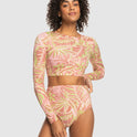 Womens Roxy Pro Nose Ride Crop Lycra Rashguard