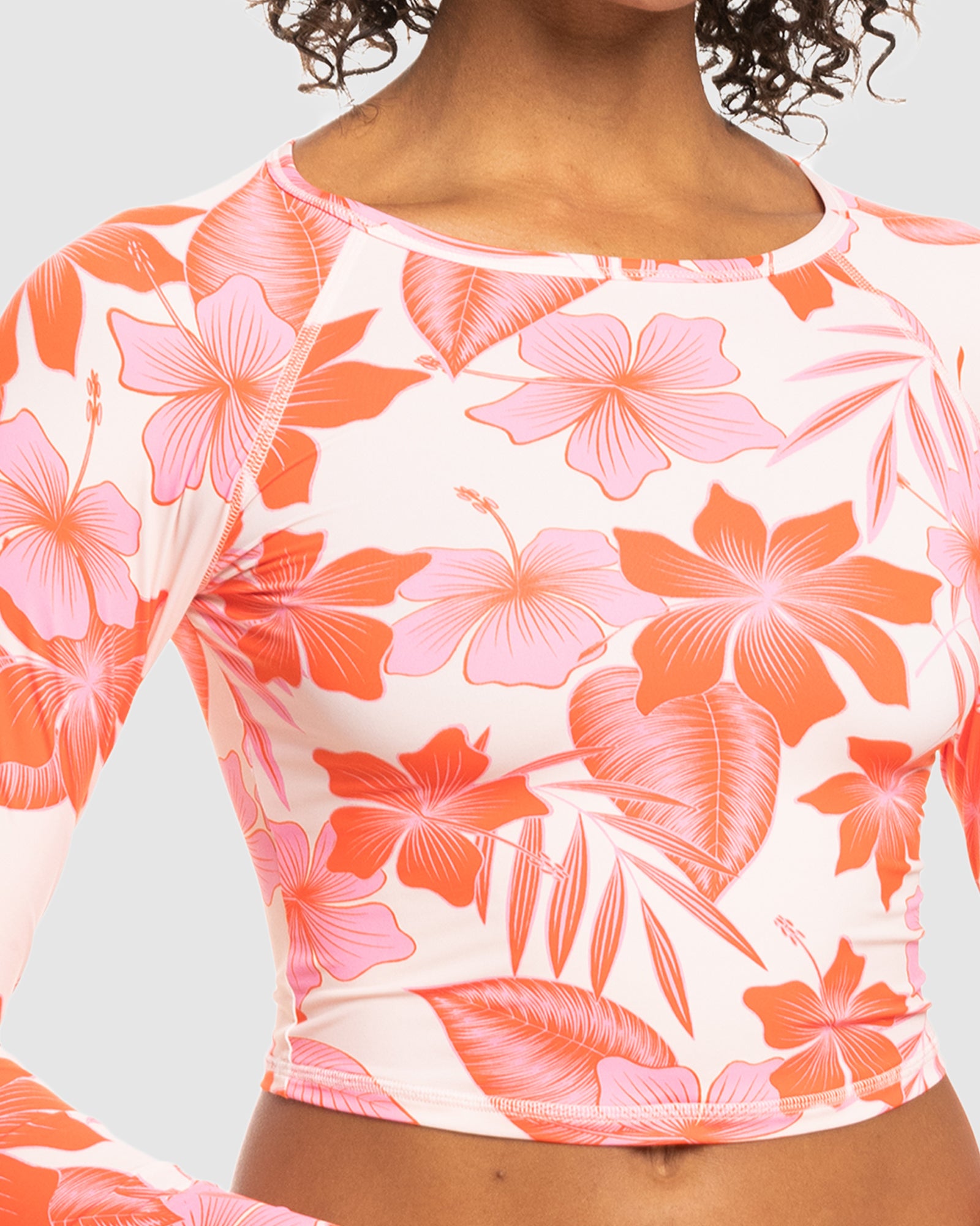 Womens Crop Top Ls Lycra Rashguard