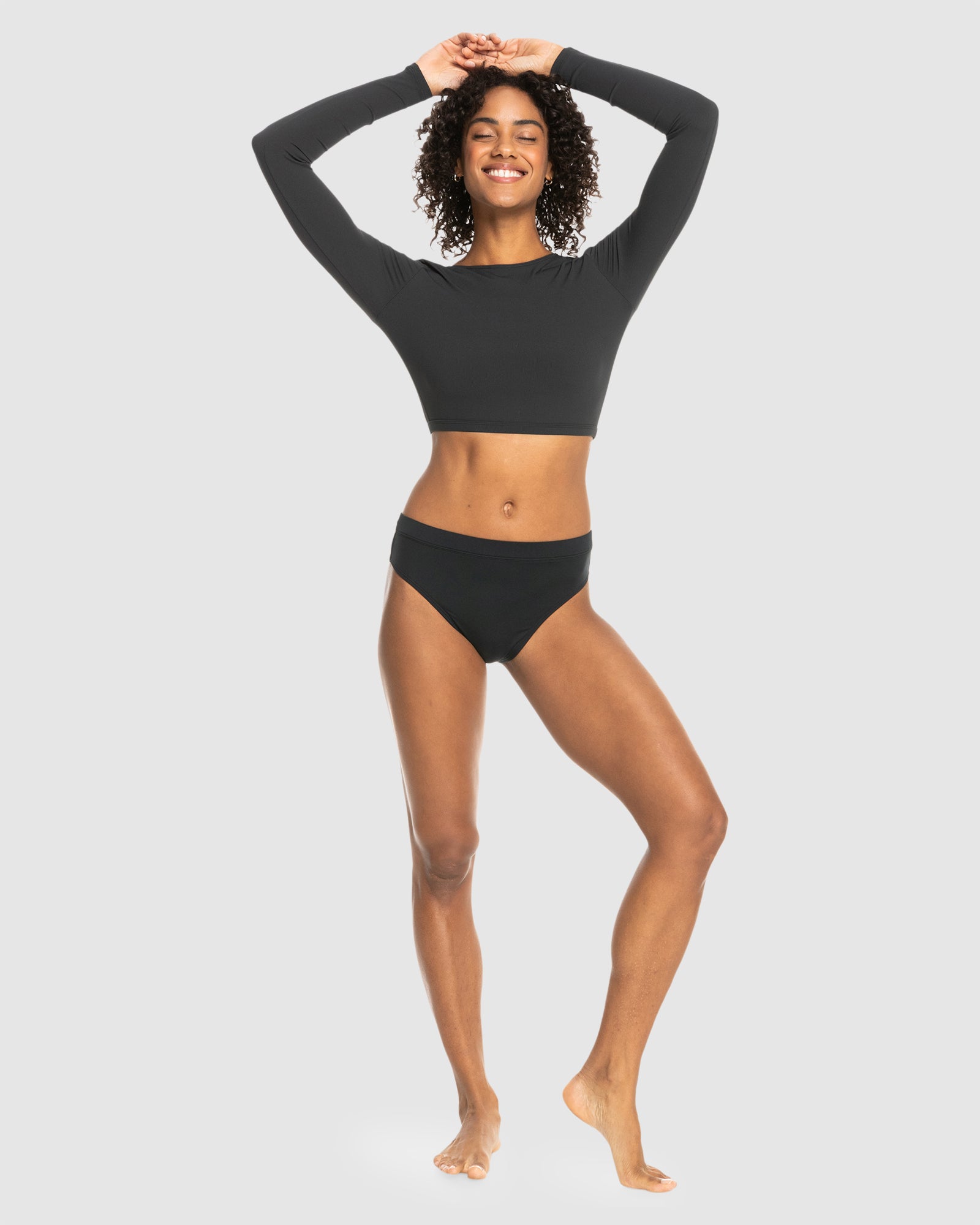 Womens Roxy Pro Nose Ride Crop Lycra Rashguard