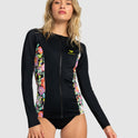 Womens Roxy Active Pt Ls Zipped Lycra Rashguard