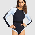 Womens Roxy Active Long Sleeve One Piece Swimsuit