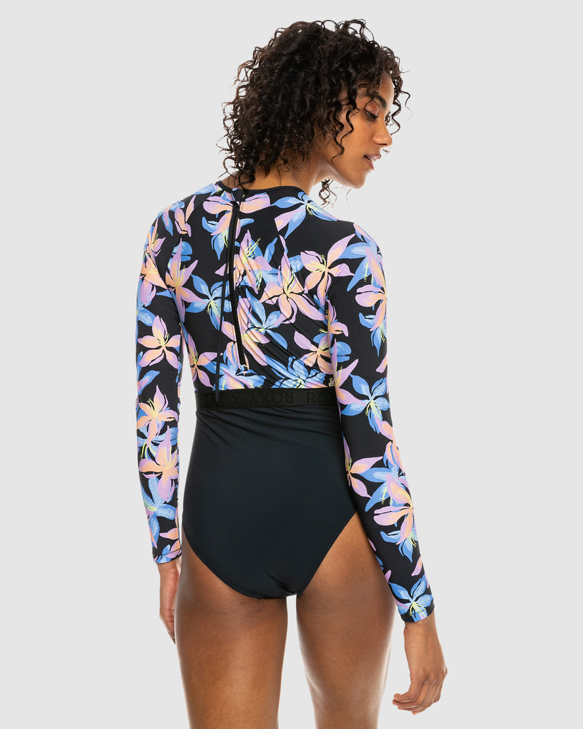 Womens Roxy Active Long Sleeve One Piece Swimsuit
