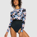 Womens Roxy Active Long Sleeve One Piece Swimsuit