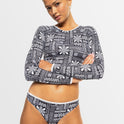 Womens Mineral Long Sleeve Crop Surf Top