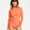 Womens Suntrip Long Sleeve One Piece Swimsuit
