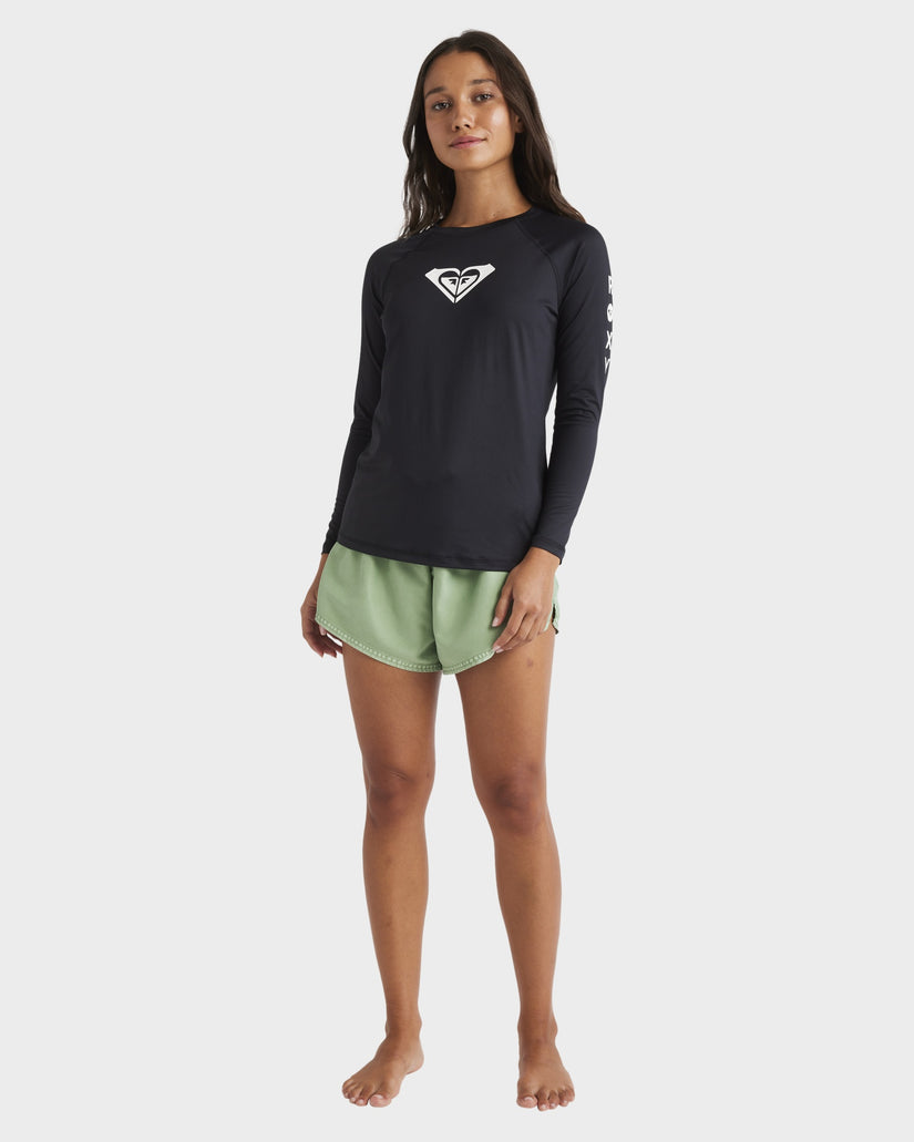 Womens Essentials Long Sleeve Lycra Rash Vest - ANTHRACITE | Roxy