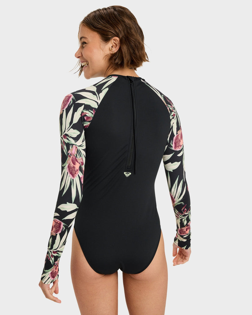 Womens Basix Mix Onesie Long Sleeve Rash Vest