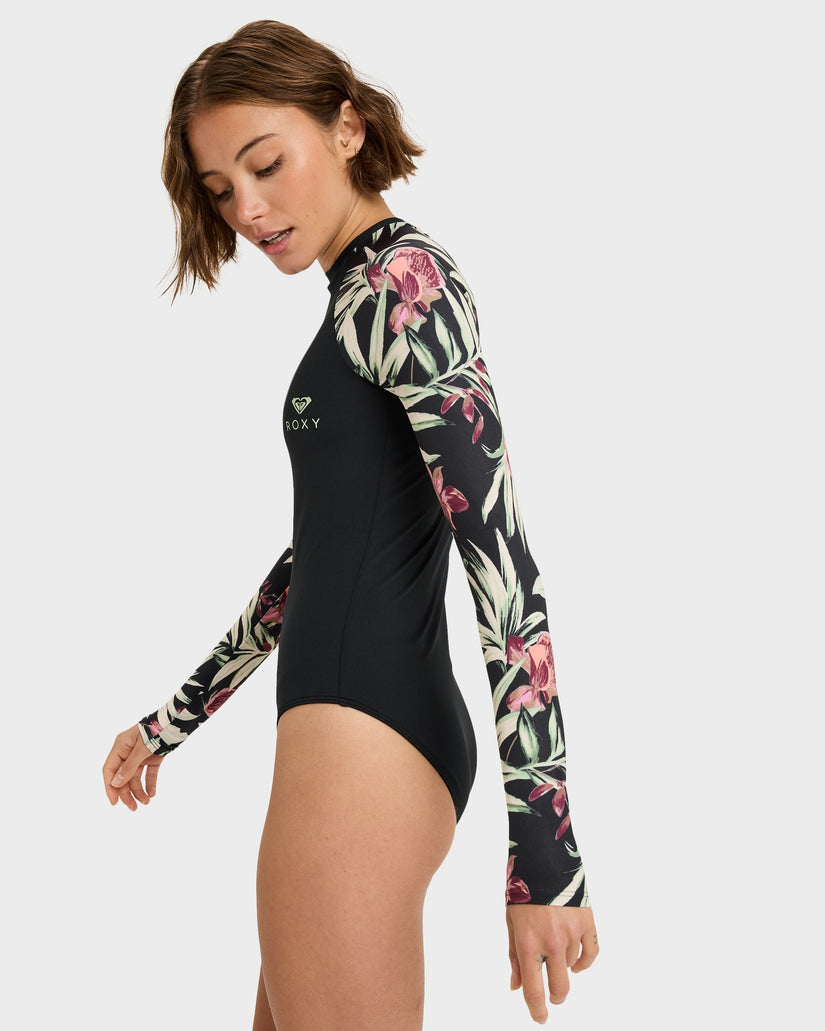 Womens Basix Mix Onesie Long Sleeve Rash Vest