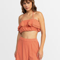Womens Golden Tropic Halter Top