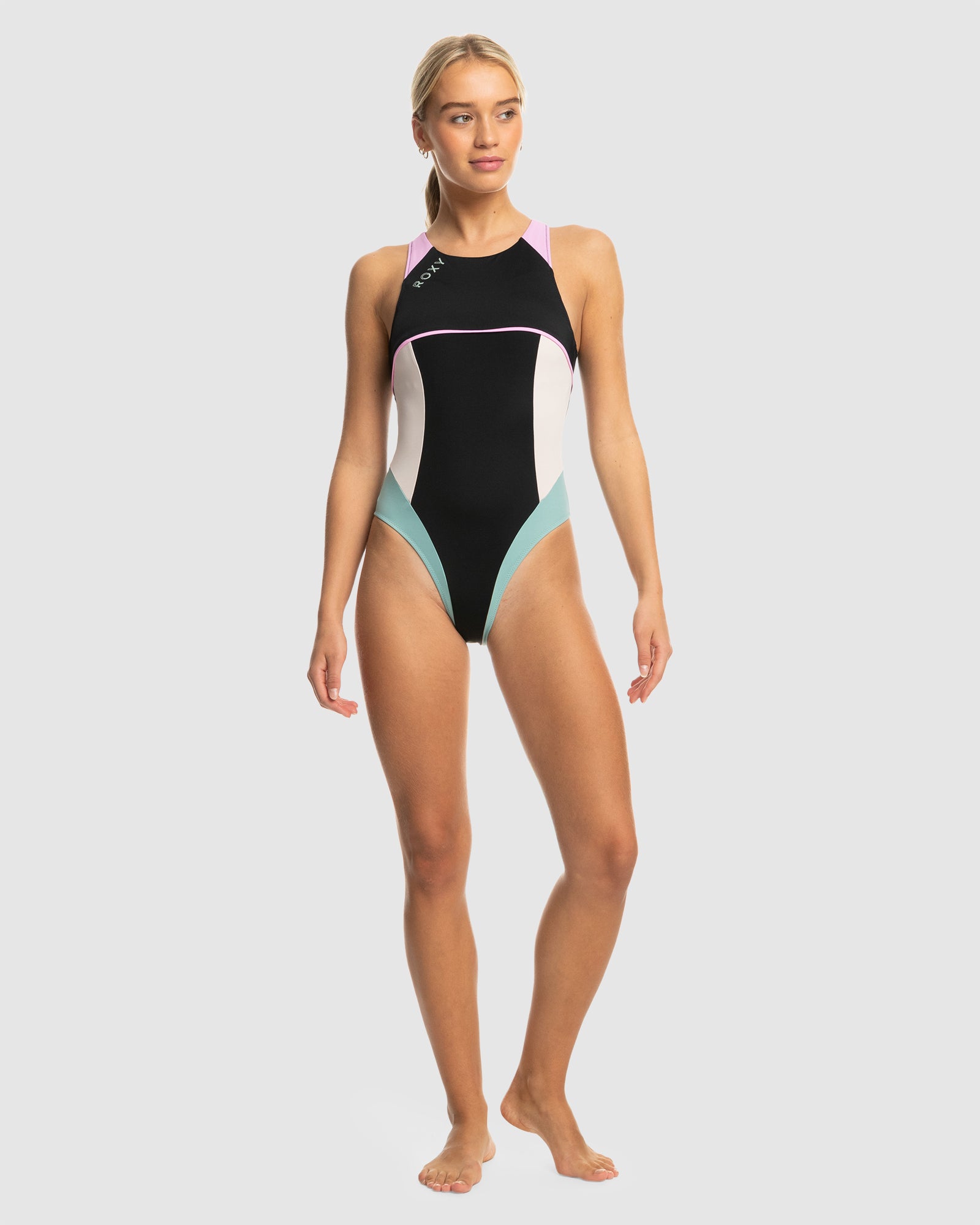 Womens Roxy Active Tech 1 Pce Sd One Piece Swimsuit