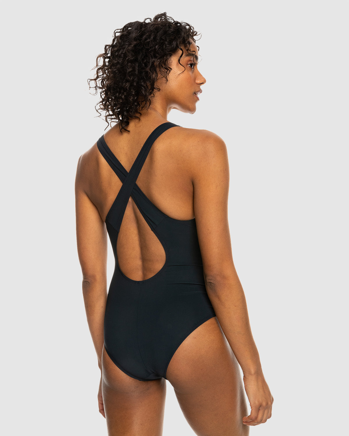 Womens Roxy Active Cross Back One Piece Swimsuit