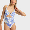 Womens Artsy Floral One Piece Swimsuit