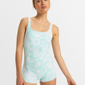 Womens Beach Bum Check Boyleg One Piece Swimsuit