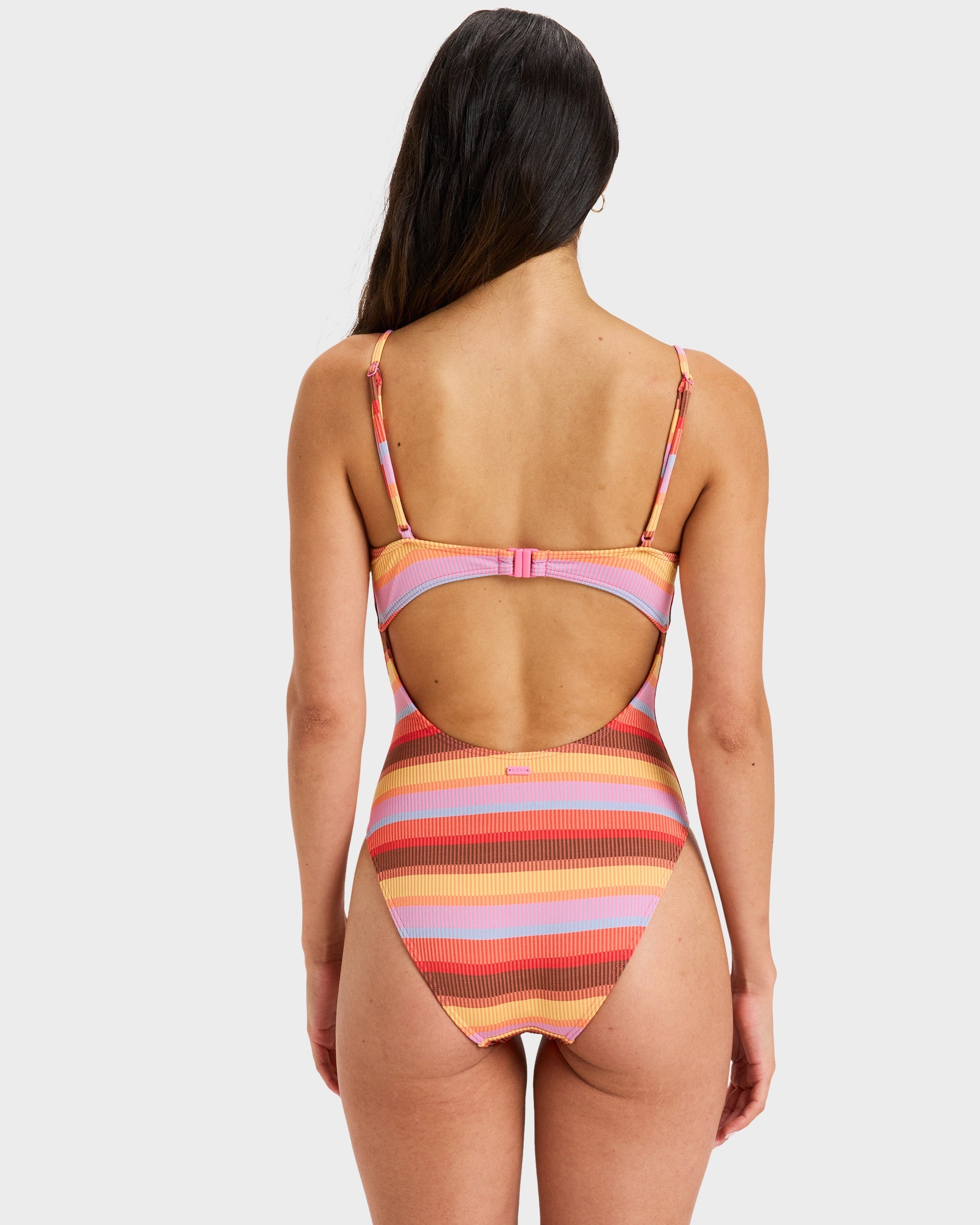 Womens Sunset Stripe One Piece Swimsuit