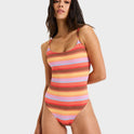 Womens Sunset Stripe One Piece Swimsuit