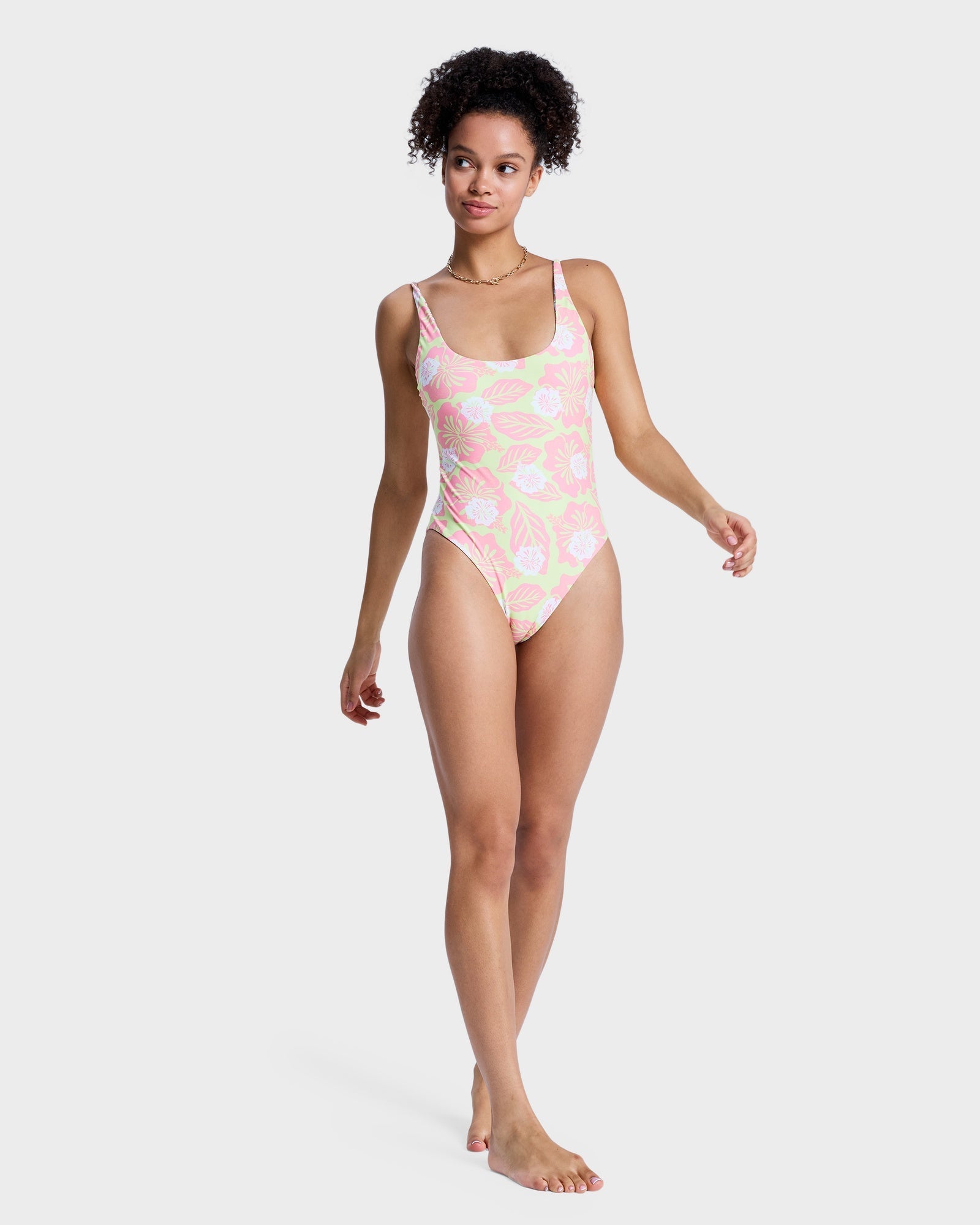 Womens Reversible Hibiscus Hype One Piece Swimsuit