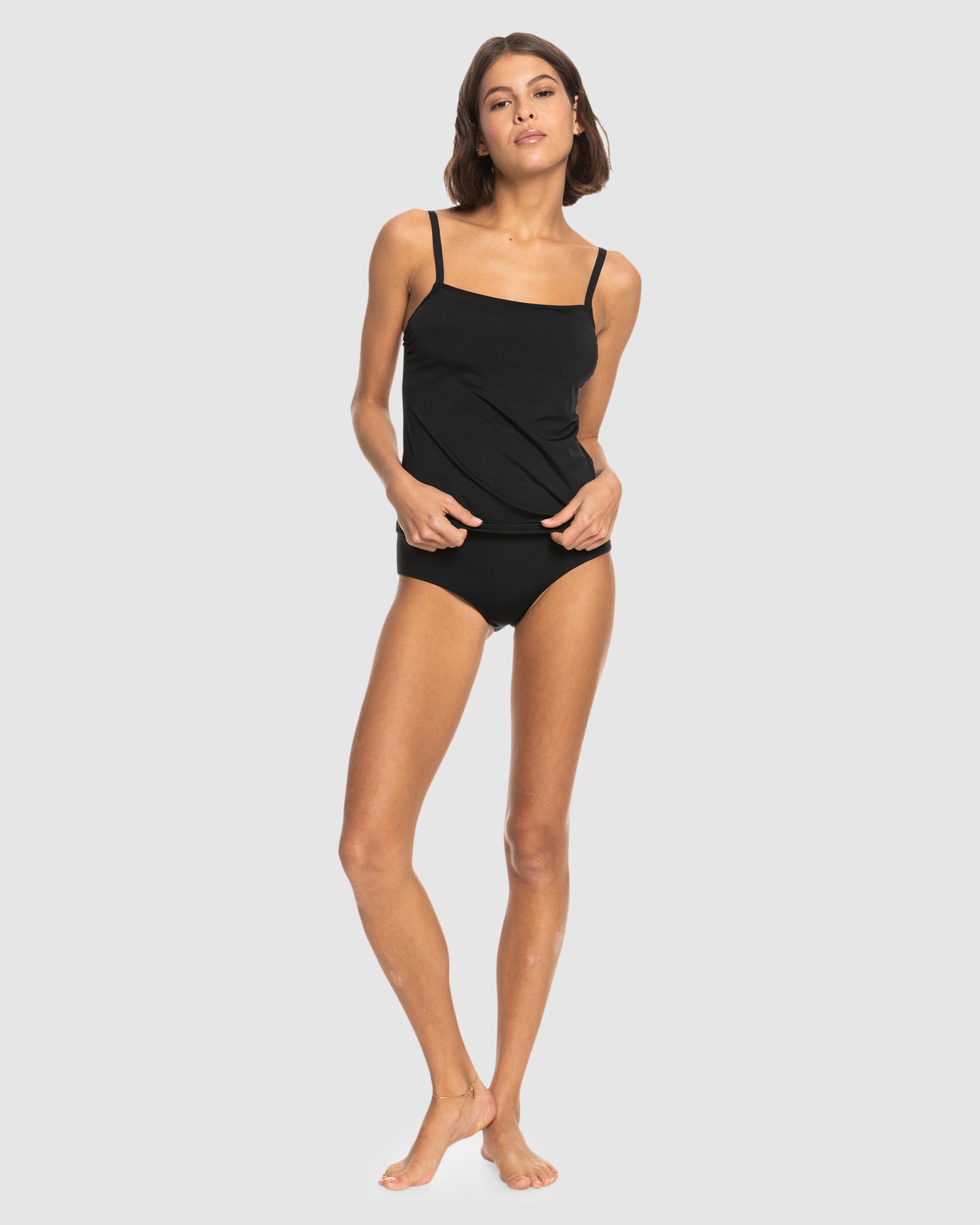 Womens Sd Beach Classics Tankini Bikini Top - ANTHRACITE | Roxy