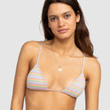 Womens Wavy Stripe Tiki Tri Bikini Top