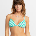 Womens Party Wave Fixed Tri Bikini Top