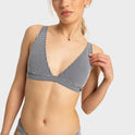 Womens Gingham Elongated Tri Bikini Top