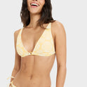 Womens Tropical Tile Fixed Tri Bikini Top