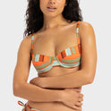 Womens Sunset Stripe Bikini Top