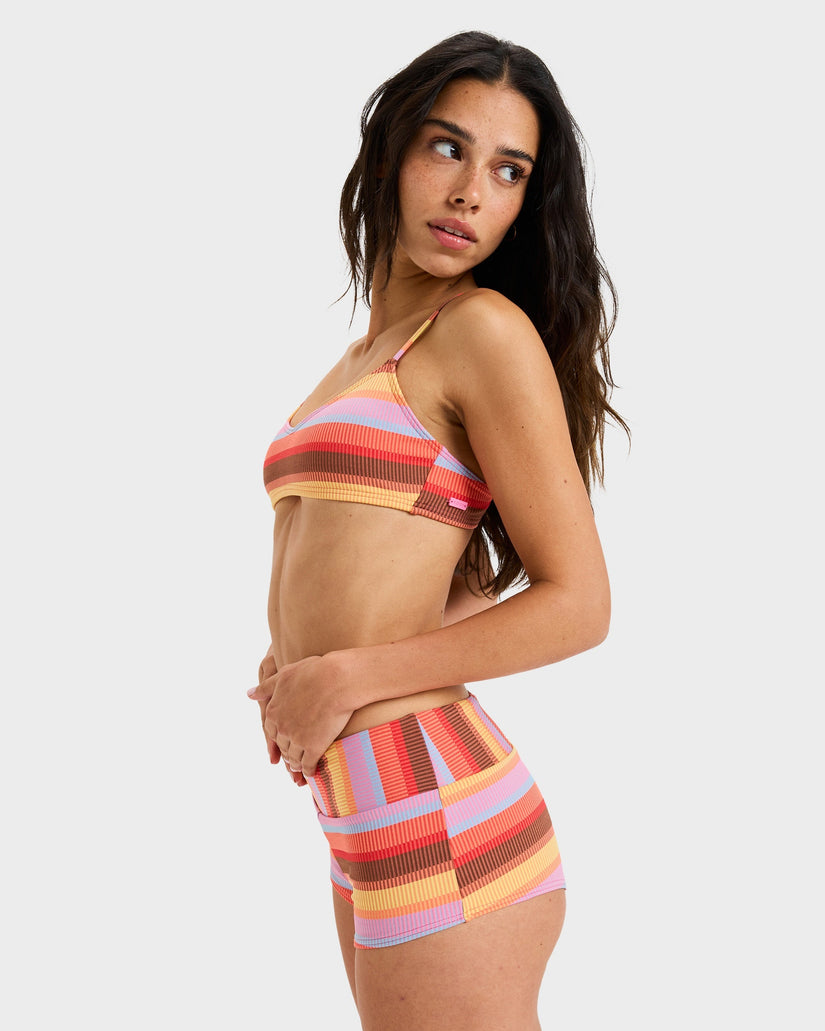 SUNSET STRIPE MID WAIST SHORTY
