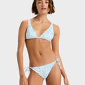 Womens Flowers Wave Moderate Tie Side Bikini Bottom