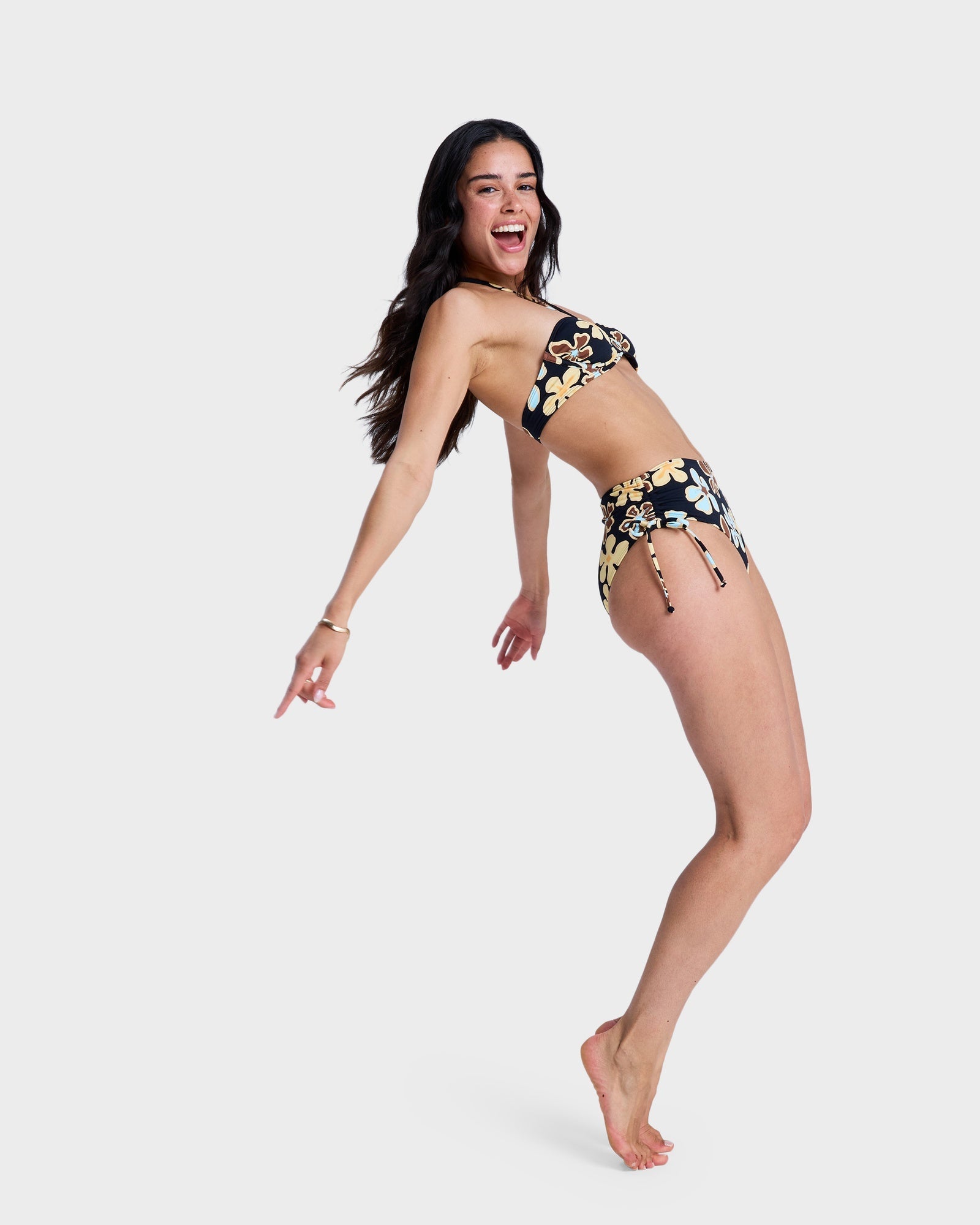 Womens Nostalgic Feel Mid Waist Clessic Bikini Bottom