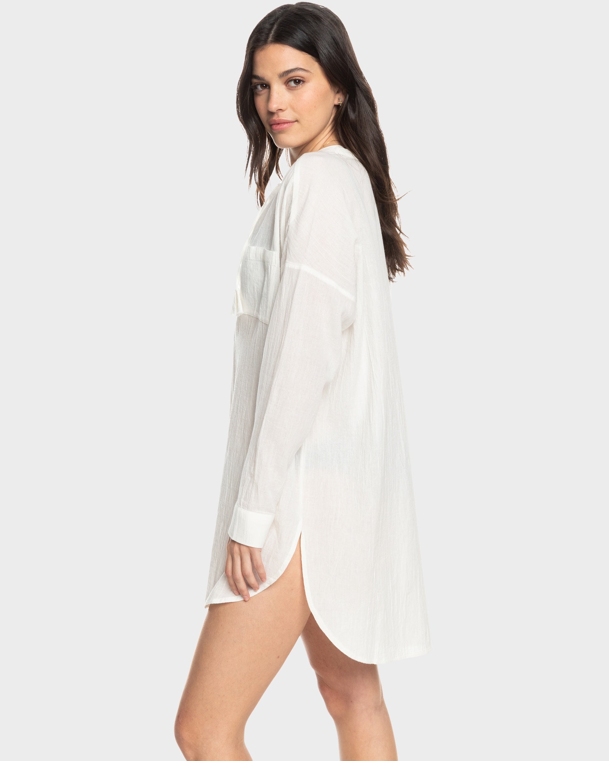 Womens Shoreline Lights Long Sleeve Shirt Dress