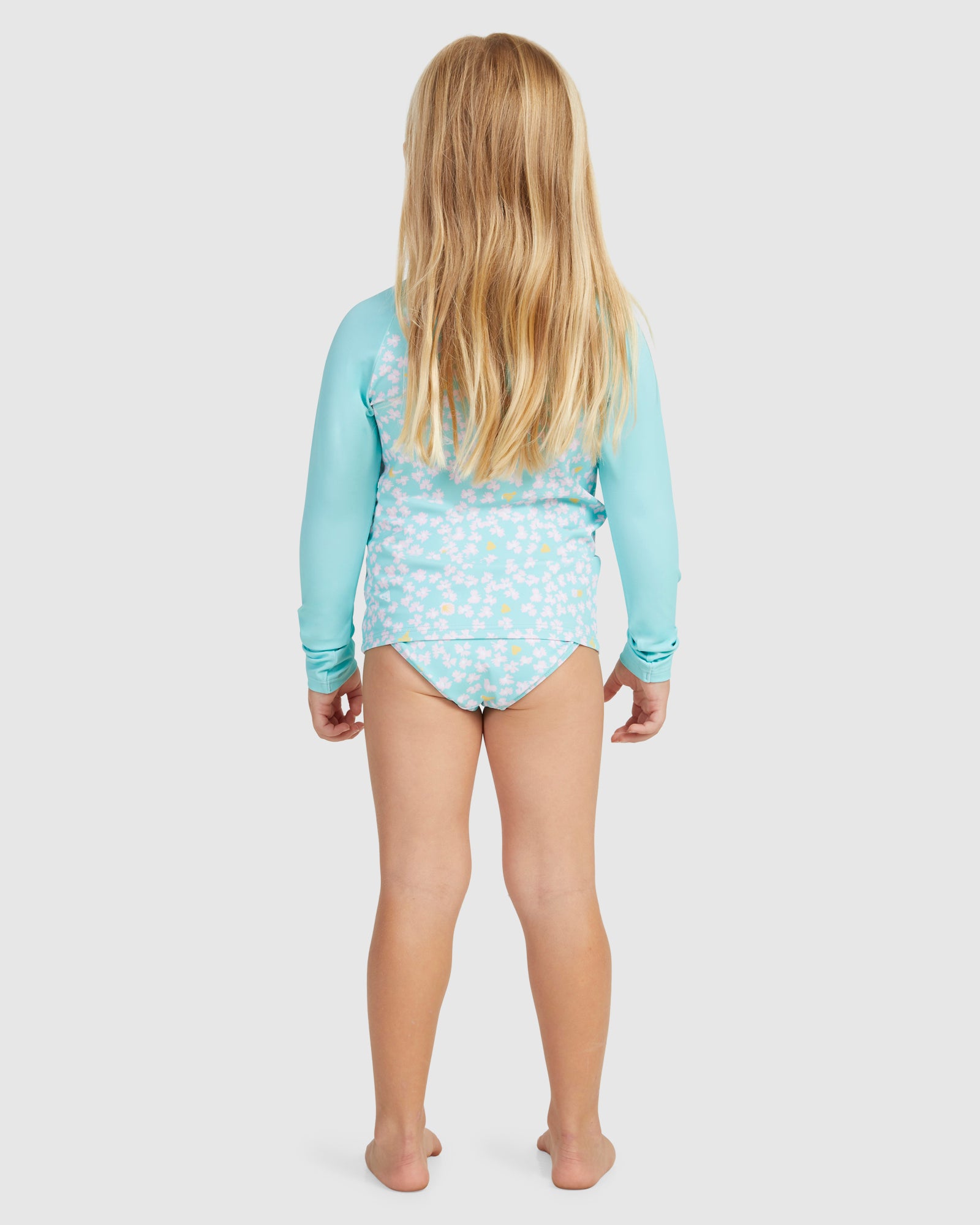 Girls Teenie Ditsy Ls Lycra Zip Set Rashguard