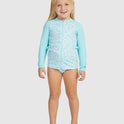 Girls Teenie Ditsy Ls Lycra Zip Set Rashguard