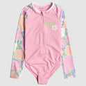 Girls 2-7 Tiny Flower Long Sleeve One-Piece Rash Vest