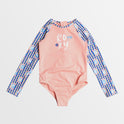 Girls 2-7 Tiles Long Sleeve One Piece Rash Vest