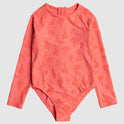Girls 2-7 Palm Tree Onesie Long Sleeve Rash Vest