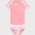 Girls 2-7 Roxy Dot Short Sleeve Lycra Rash Vest