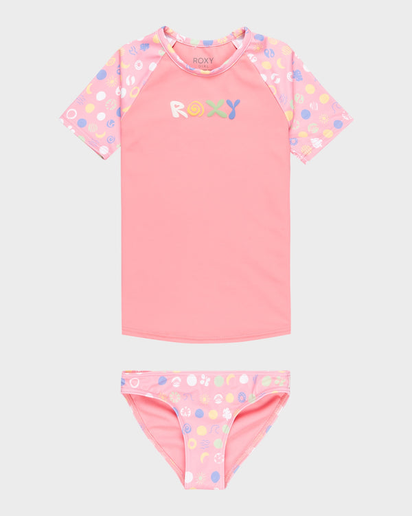 Girls 2-7 Roxy Dot Short Sleeve Lycra Rash Vest