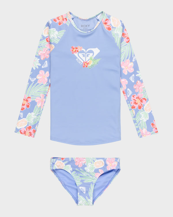 Girls 2-7 Tropical Story Long Sleeve Lycra Rash Vest