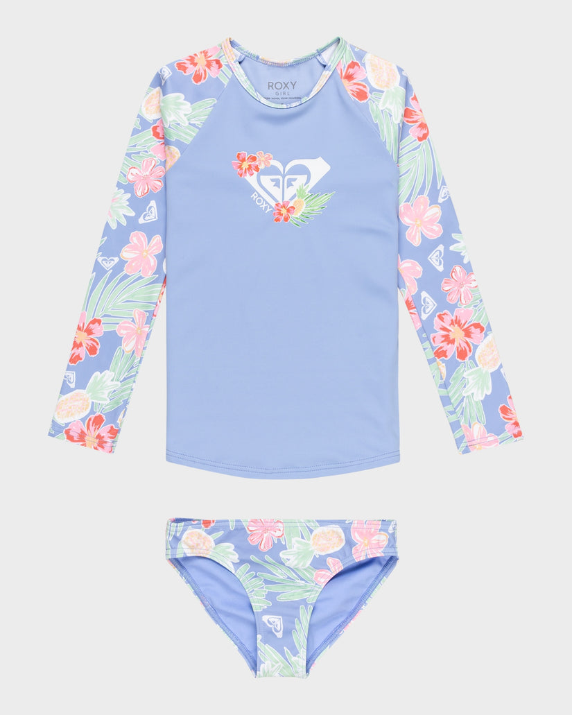 Girls 2-7 Tropical Story Long Sleeve Lycra Rash Vest