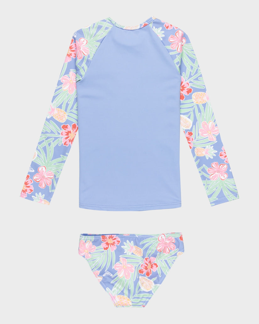 Girls 2-7 Tropical Story Long Sleeve Lycra Rash Vest