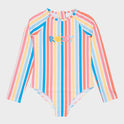 Girls 8-16 Holly Stripe Long Sleeve Onesie Rash Vest