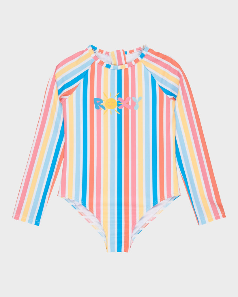 Girls 8-16 Holly Stripe Long Sleeve Onesie Rash Vest